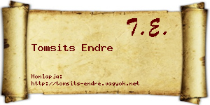 Tomsits Endre névjegykártya